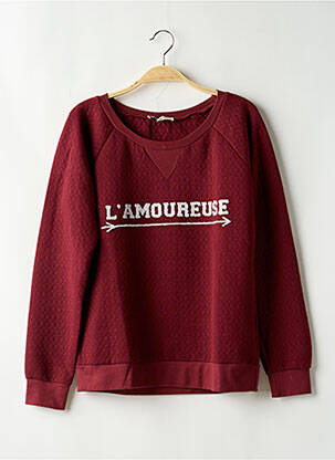 Sweat-shirt broderie manches longues rouge LA PETITE FRANCAISE femme