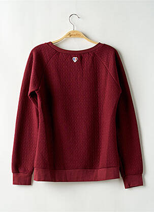 Sweat-shirt broderie manches longues rouge LA PETITE FRANCAISE femme