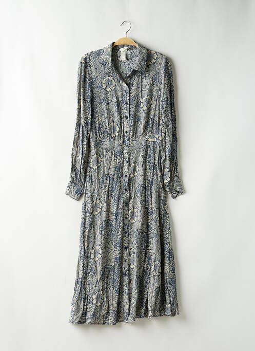 Robe longue manches longues manches longues bleu H&M femme