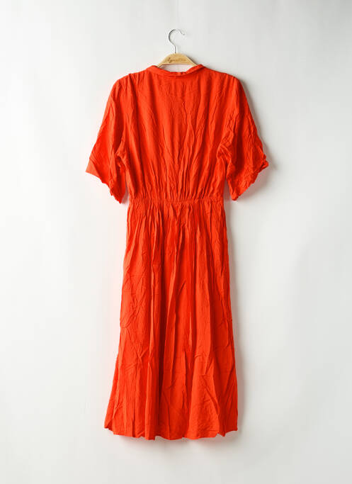Robe mi-longue manches courtes manches courtes orange DES PETITS HAUTS femme