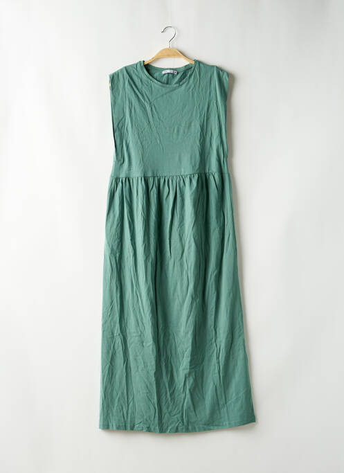 Robe longue manches courtes manches courtes vert ZARA femme