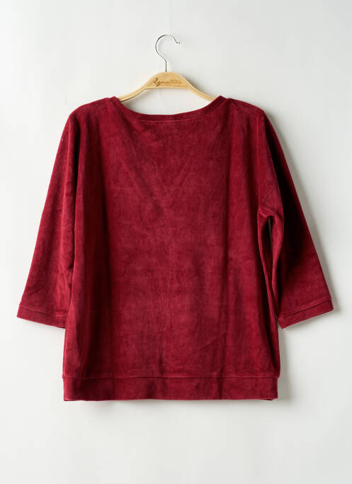 Sweat-shirt col rond manches 3/4 rouge VANINA ESCOUBET femme