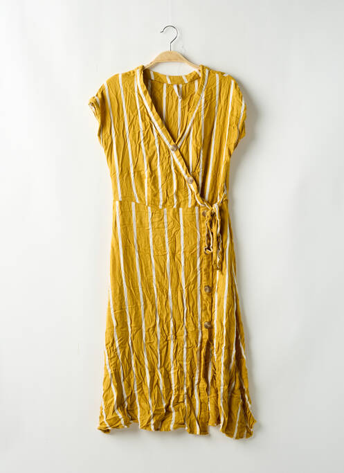 Robe mi-longue jaune BLANCHEPORTE pour femme