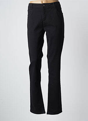Pantalon droit fermeture zippée sous rabat boutonné noir WOMENS BEST femme