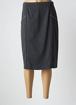Jupe mi-longue coupe droite gris FRANCE RIVOIRE femme