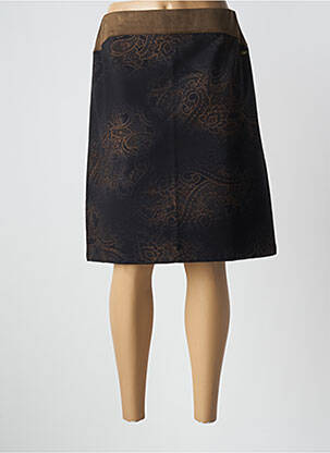 Jupe mi-longue coupe droite marron THALASSA femme