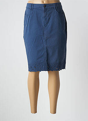 Jupe mi-longue coupe droite bleu MERI & ESCA femme