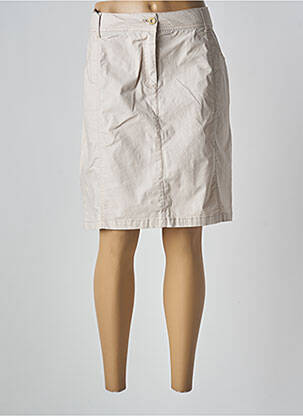 Jupe mi-longue coupe droite beige ÉTYMOLOGIE femme