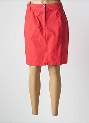 Jupe mi-longue coupe droite rouge ÉTYMOLOGIE femme