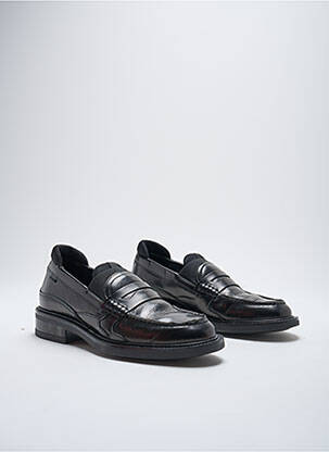 Mocassins tissage satiné talon plat jusqu'à 3cm noir BRONX femme
