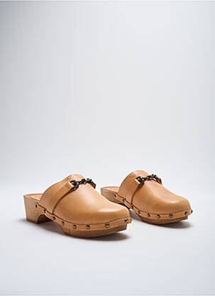 Mules/sabots matière lisse talon de 4 à 6cm beige SEMERDJIAN femme