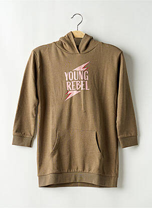 Sweat-shirt à capuche poches manches longues vert BASIC NEEDS BY NAME IT fille