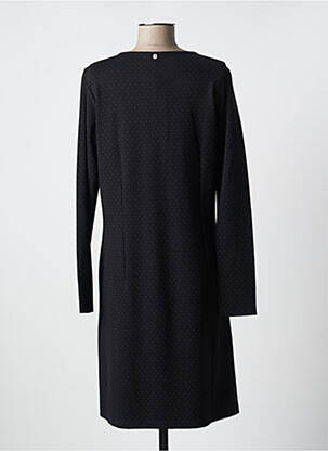 Robe mi-longue imprimé fantaisie manches longues noir THALASSA femme