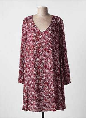 Robe mi-longue coupe évasée manches longues rouge ÉTYMOLOGIE femme