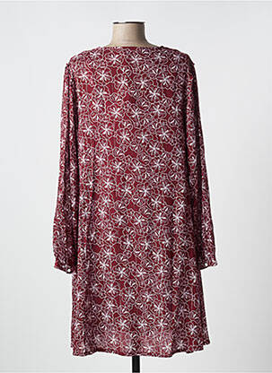 Robe mi-longue imprimé fleurs manches longues rouge ÉTYMOLOGIE femme