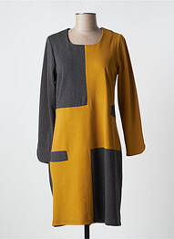 Robe mi-longue manches longues manches longues gris FRANCE RIVOIRE femme
