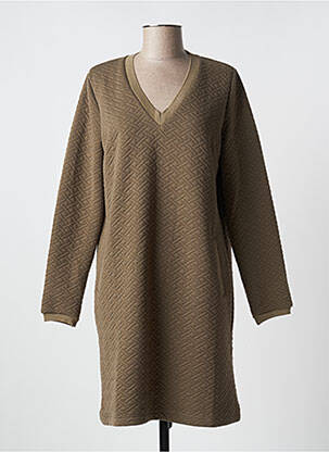 Robe mi-longue manches longues manches longues vert ÉTYMOLOGIE femme