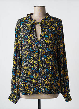 Blouse tissage popeline manches longues noir ÉTYMOLOGIE femme