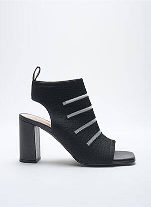 Sandales/nu pieds matière lisse talon de 7 à 9cm noir LODI femme