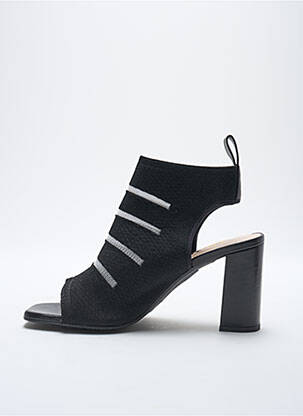 Sandales/nu pieds matière lisse talon de 7 à 9cm noir LODI femme