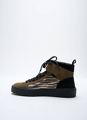 Baskets nubuck talon plat jusqu'à 3cm vert REGARD femme