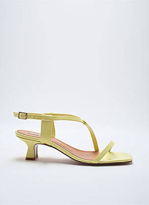 Sandales/nu pieds tissage satiné talon de 4 à 6cm jaune ABOUT ARIANNE femme
