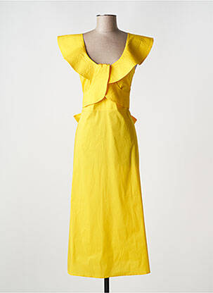 Robe mi-longue jaune LIVIANA CONTI femme