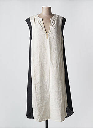 Robe mi-longue beige PUROTATTO femme