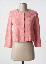 Gilet manches longues rose ANNECLAIRE femme
