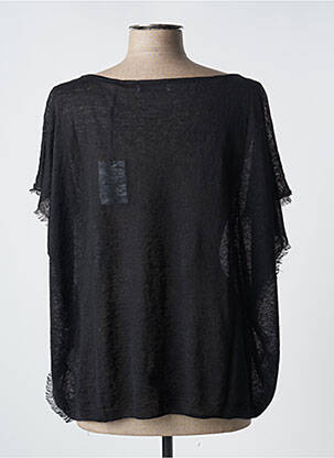 Pull maille souple et aérée manches courtes noir GRAN SASSO femme