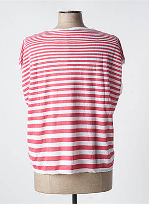 Pull maille souple et aérée manches courtes rouge ROSSO 35 femme
