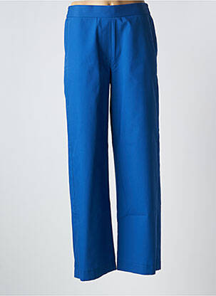Pantalon large tissage popeline taille haute bleu PIAZZA SEMPIONE femme