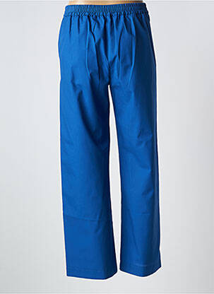Pantalon large tissage popeline taille haute bleu PIAZZA SEMPIONE femme