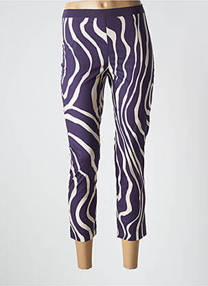 Pantalon 7/8 tissage popeline taille normale violet LIVIANA CONTI femme