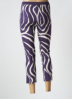 Pantalon 7/8 tissage popeline taille normale violet LIVIANA CONTI femme