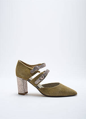 Escarpins nubuck talon de 4 à 6cm vert J.METAYER femme