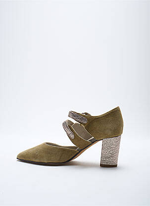 Escarpins nubuck talon de 4 à 6cm vert J.METAYER femme