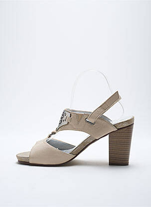Sandales/nu pieds tissage satiné talon de 7 à 9cm beige MADISON femme
