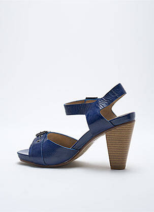 Sandales/nu pieds tissage satiné talon de 7 à 9cm bleu MADISON femme