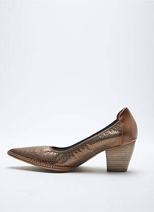 Escarpins cubain talon de 4 à 6cm marron FRANCE MODE femme