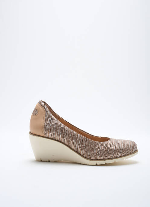 Escarpins tissage satiné talon de 4 à 6cm marron KARSTON femme