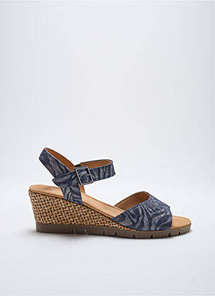 Sandales/nu pieds matière lisse talon de 4 à 6cm bleu GABOR femme