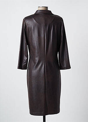 Robe mi-longue manches 3/4 manches 3/4 marron EVA KAYAN femme