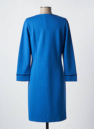 Robe mi-longue manches longues manches longues bleu MALOKA femme