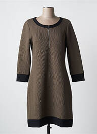 Robe mi-longue manches longues manches longues vert MALOKA femme