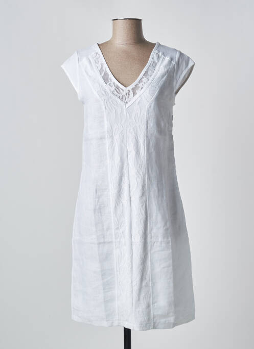 Robe mi-longue blanc MALOKA pour femme