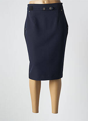 Jupe mi-longue stretch bleu EVA KAYAN femme