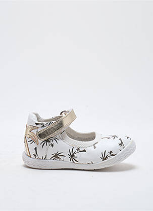 Ballerines matière lisse bout rond blanc BABYBOTTE fille