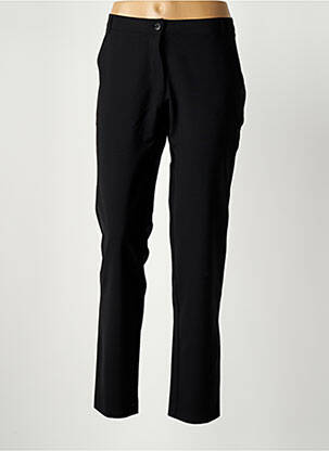 Pantalon chino fermeture zippée sous rabat boutonné taille normale noir RIVIERES DE LUNE femme