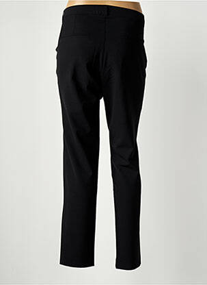 Pantalon chino fermeture zippée sous rabat boutonné taille normale noir RIVIERES DE LUNE femme